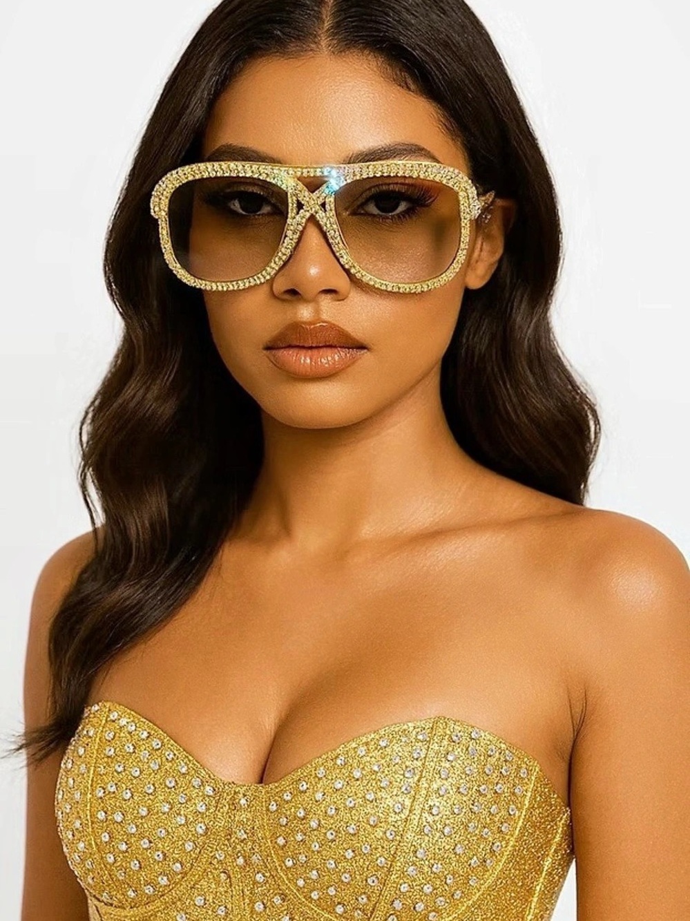 Gold Embellished Sunglasses